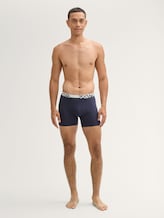 Boxers mi-longs en pack de 2 - blue-dark-solid - Vue de face du modèle