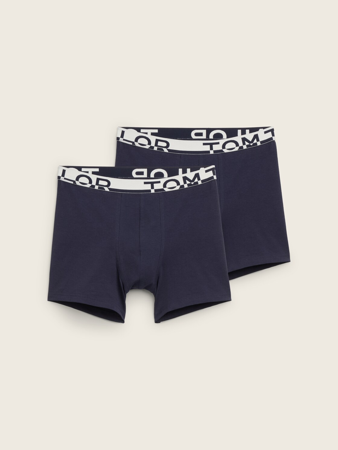 Mittellange Boxershorts im 2er-Pack - blue-dark-solid - Vorder-Produkt-Ansicht