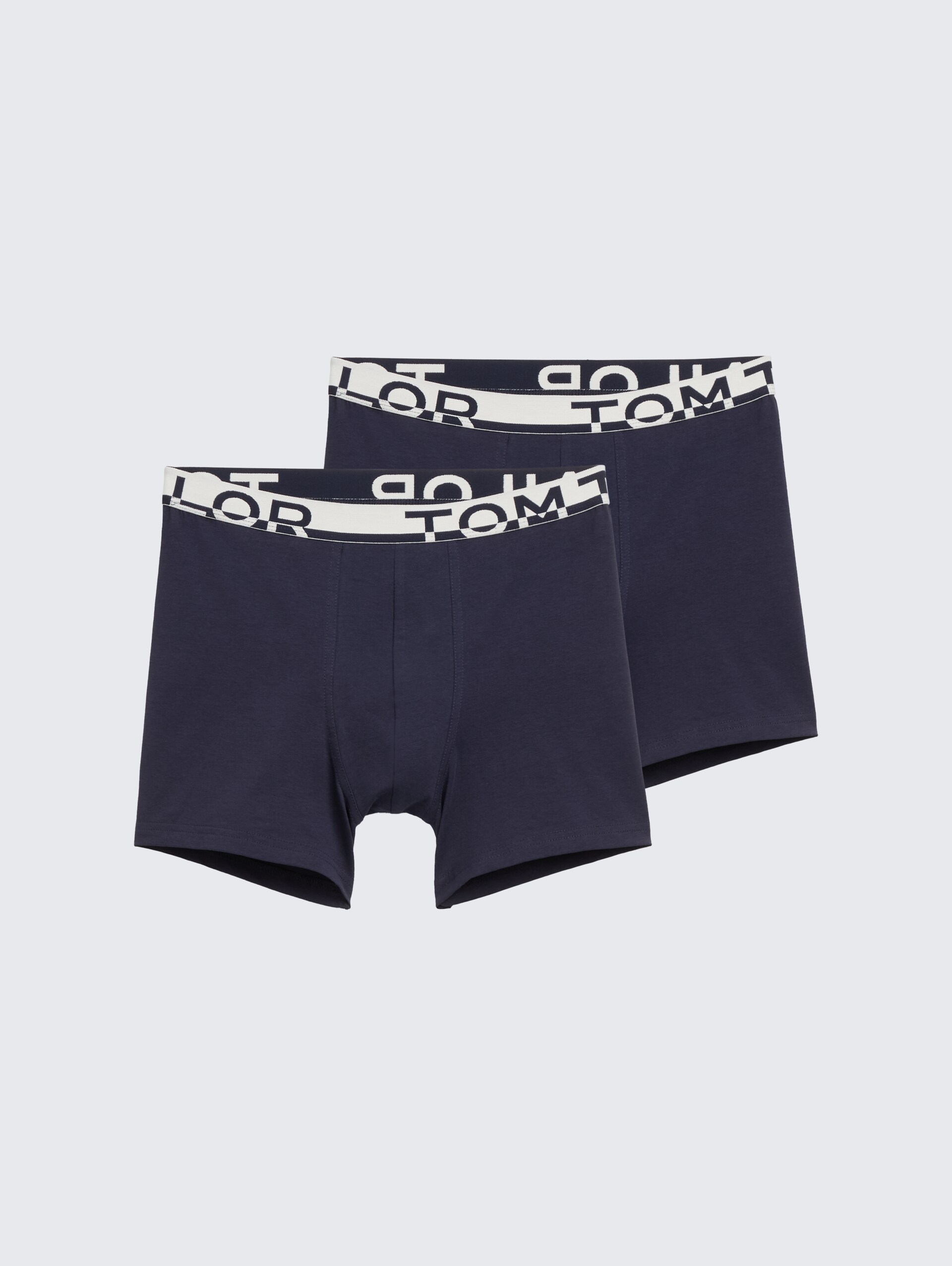 Mittellange Boxershorts im 2er-Pack - blue-dark-solid - Vorder-Produkt-Ansicht