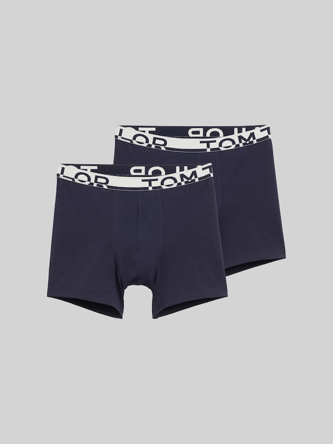Mid-length boxers in a 2-pack by Men, blue-dark-solid
