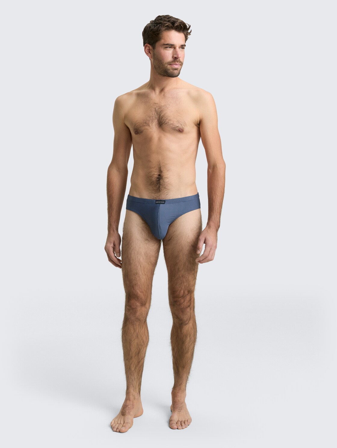 Slips mit Streifenmuster im 2er-Pack - blue-medium-vertical stripe - Model-Vorderansicht