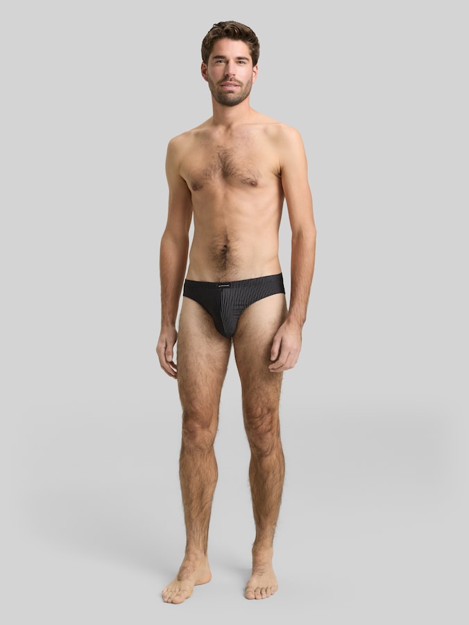 Slips aus Baumwolle im 2er-Pack von Men, black-dark-stripes