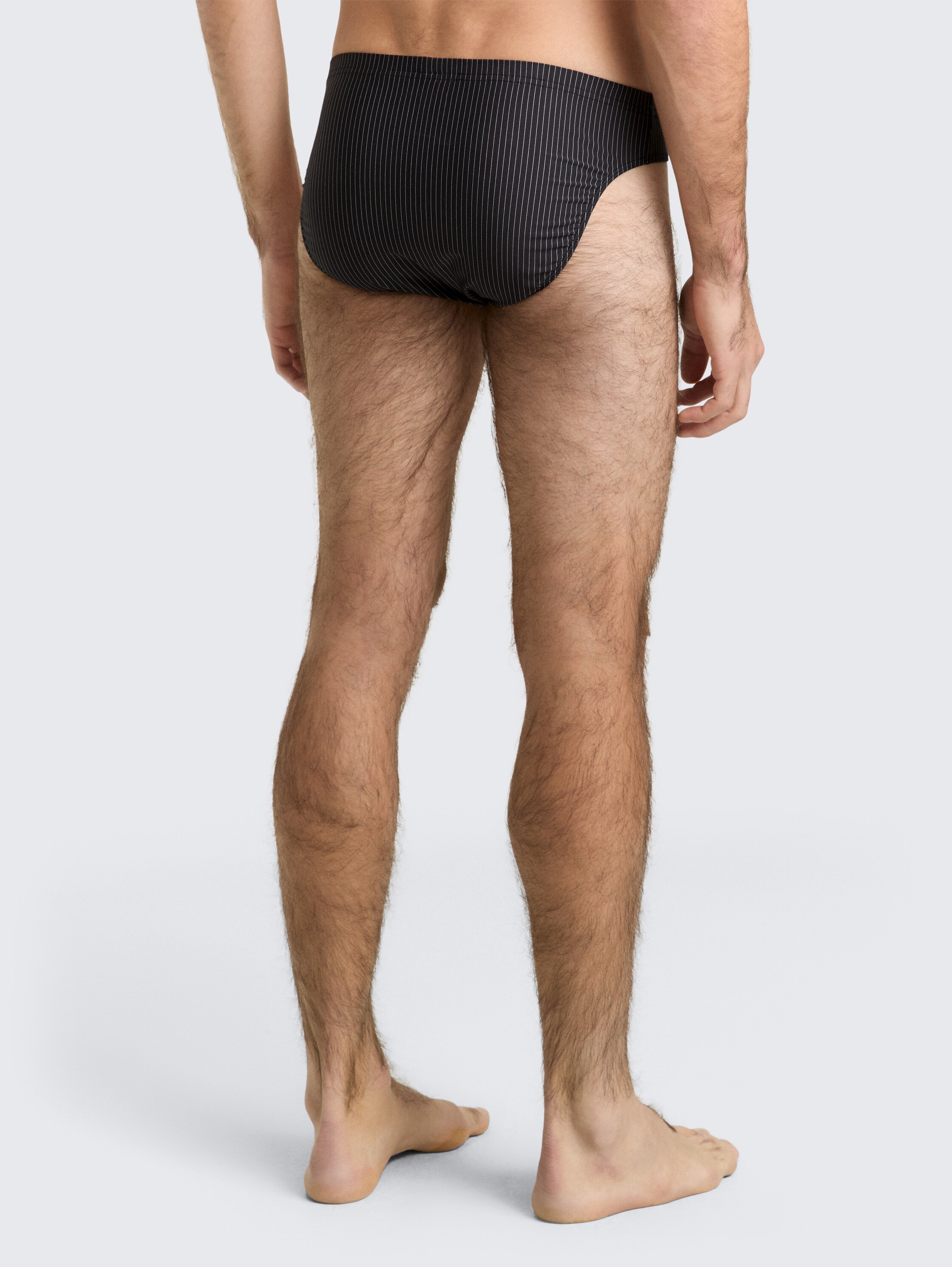 Slips met streepjesmotief in een 2-pack - black-dark-stripes - Neklijn model-achteraanzicht