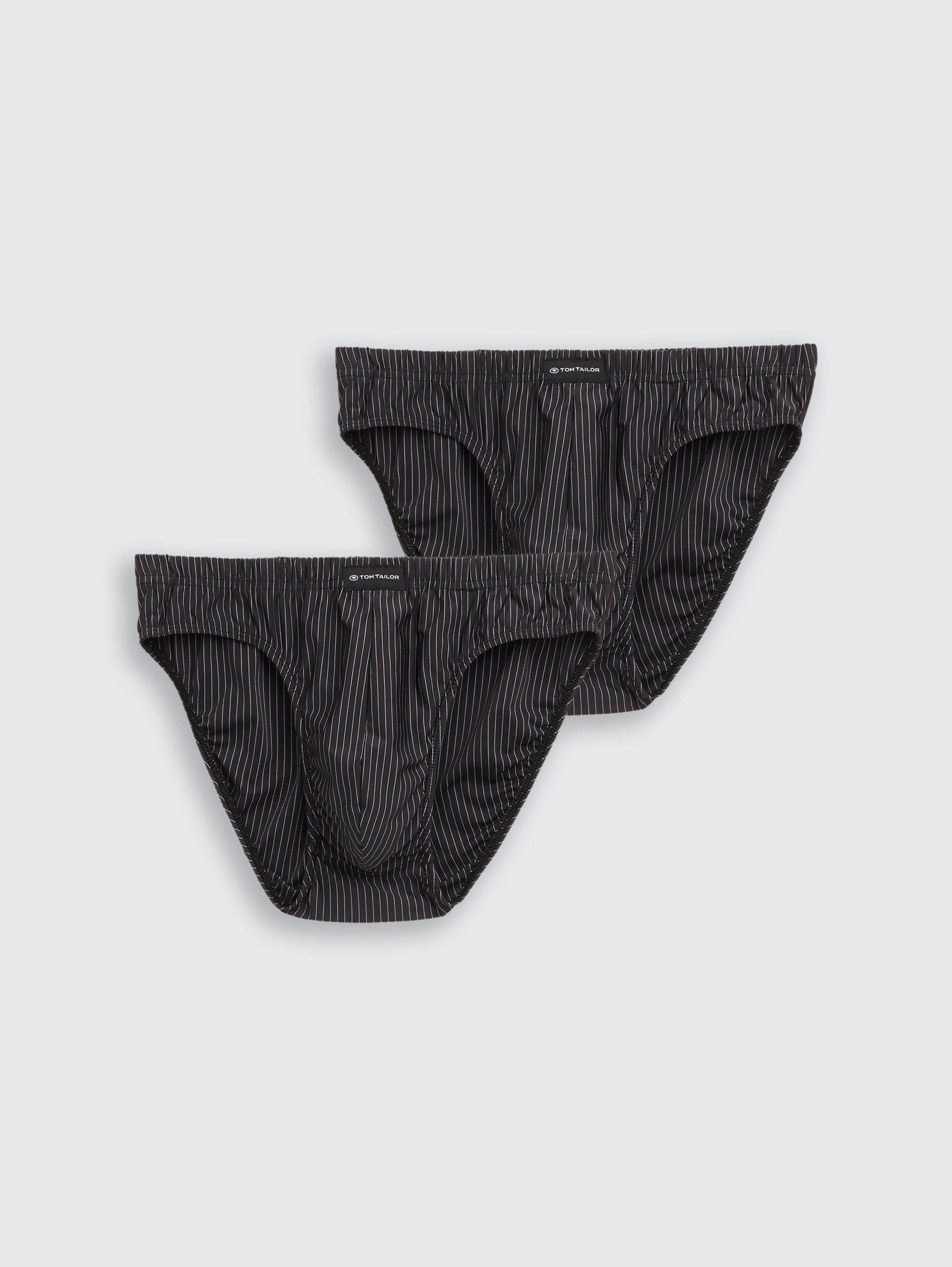 Slips mit Streifenmuster im 2er-Pack - black-dark-stripes - Vorder-Produkt-Ansicht