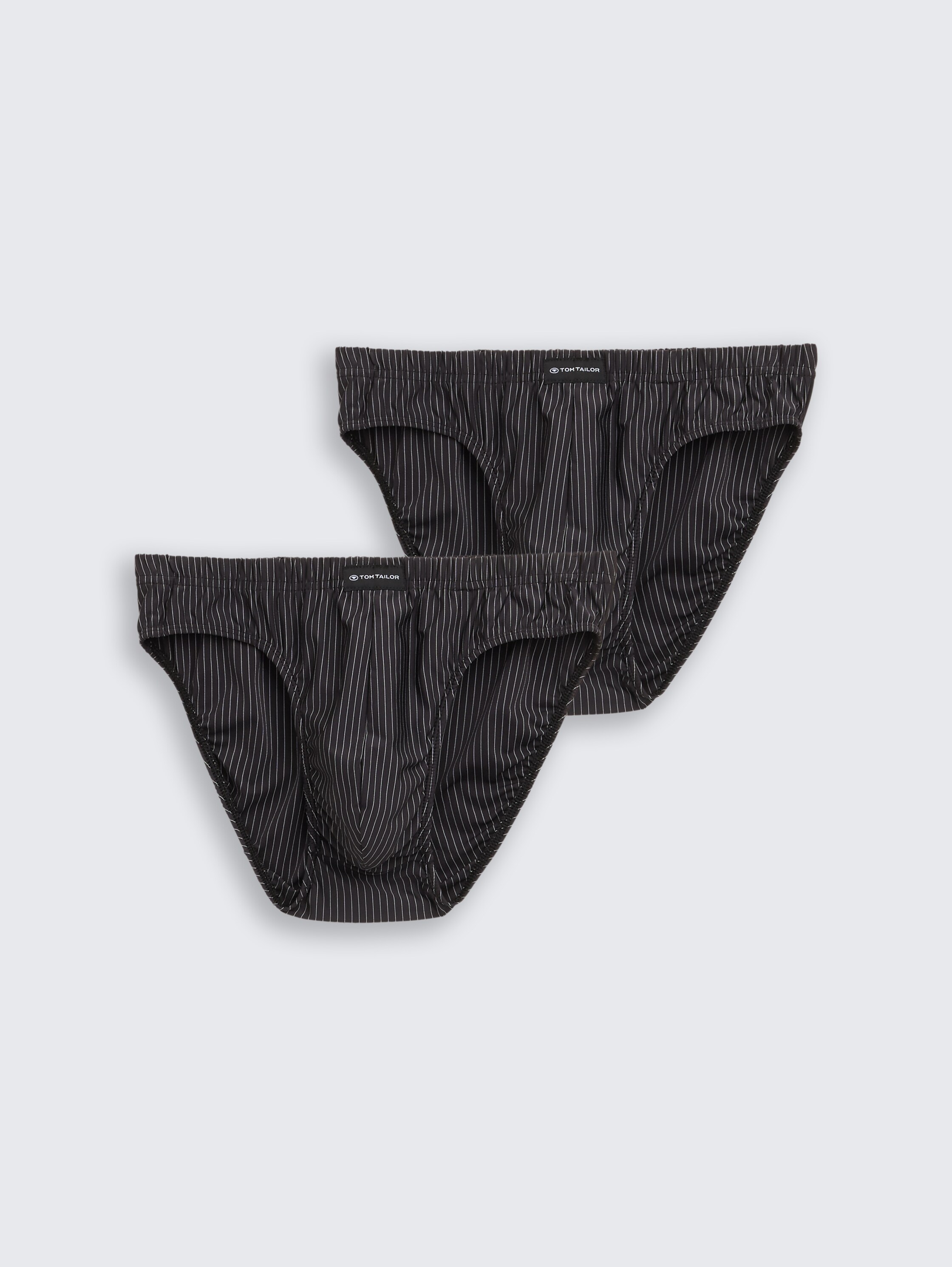 Slips met streepjesmotief in een 2-pack - black-dark-stripes - Product vooraanzicht