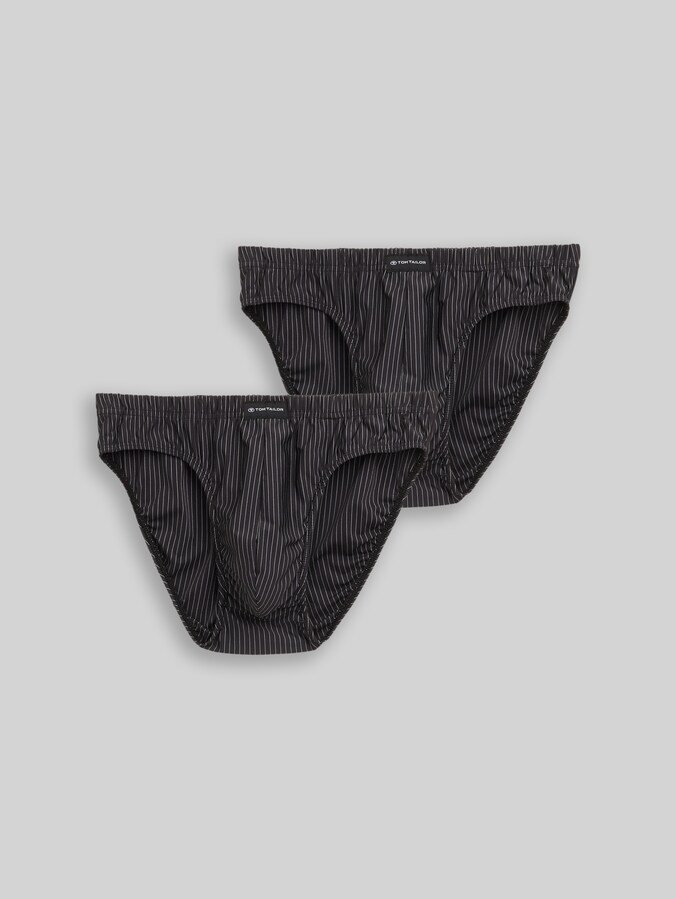 Katoenen slips in een set van 2 door Men, black-dark-stripes