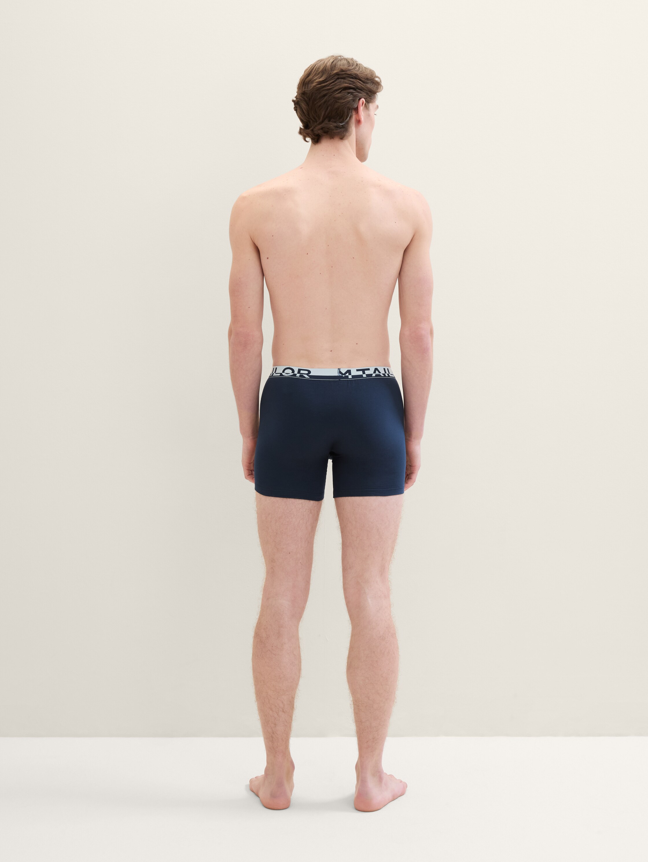 Mittellange Boxershorts aus Baumwolle im 4er-Pack - bluedarksolid - 