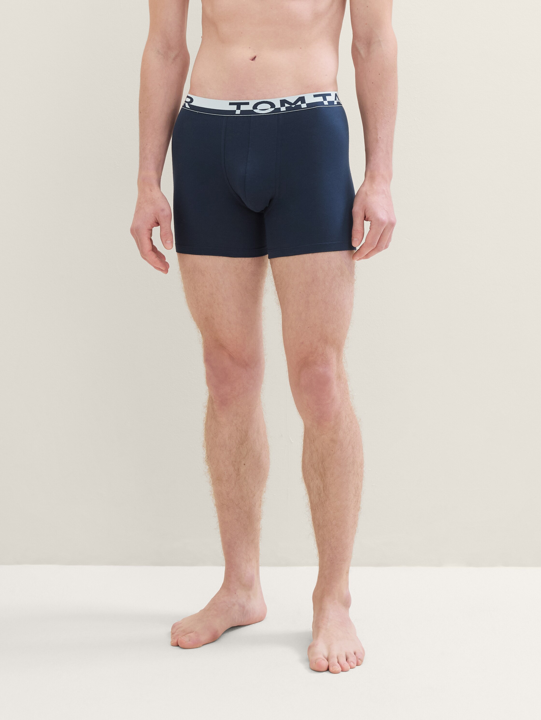 Mittellange Boxershorts aus Baumwolle im 4er-Pack - bluedarksolid - 