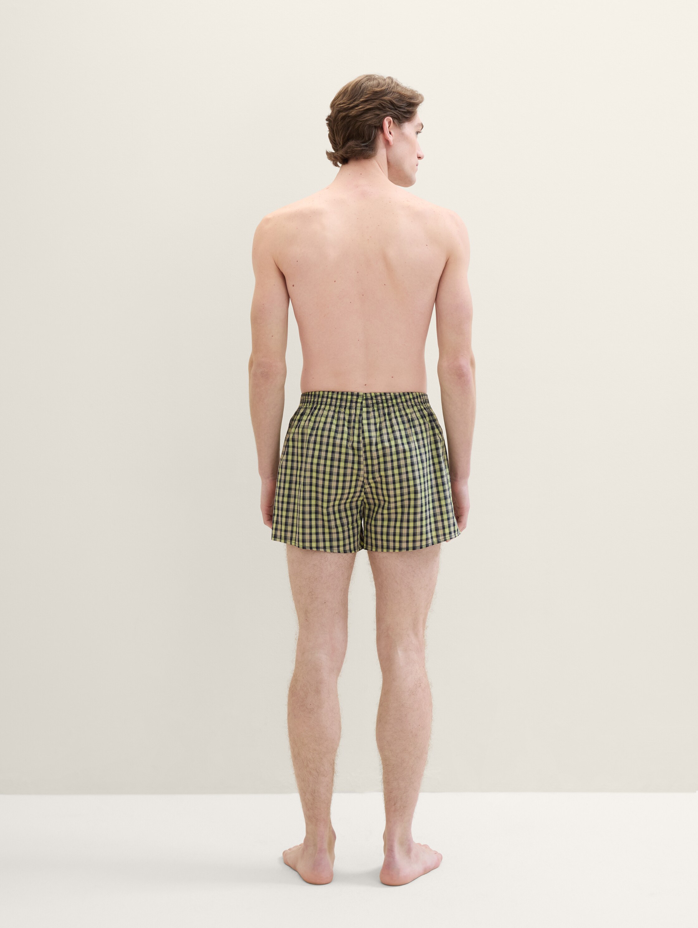 Halflange katoenen boxershorts in een 2-pack - green_allover - 
