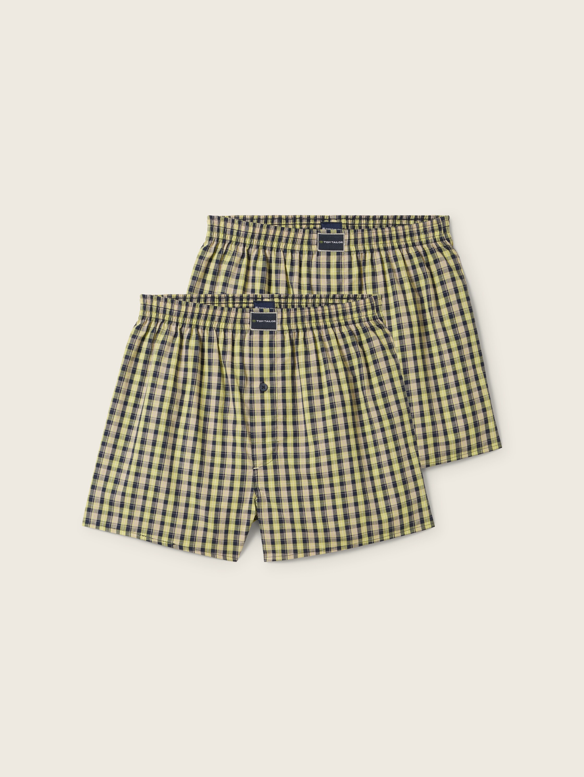 Halflange katoenen boxershorts in een 2-pack - green_allover - 