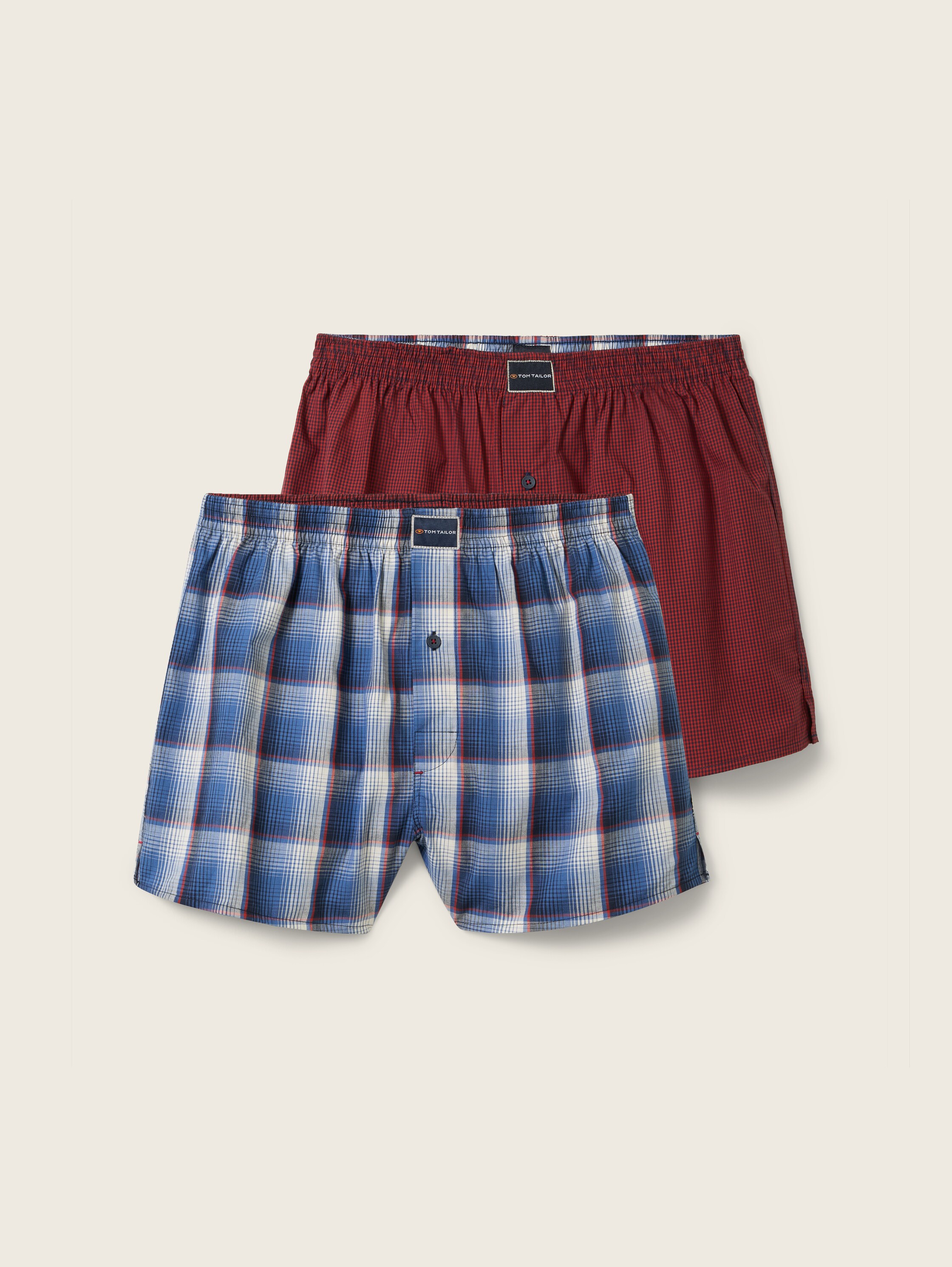 Halflange katoenen boxershorts in een 2-pack - bluemediumcheck - 