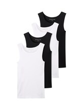 Nicht ausgewählt, Tanktops mit Rippstruktur aus Baumwolle im 4er-Pack von , weiß