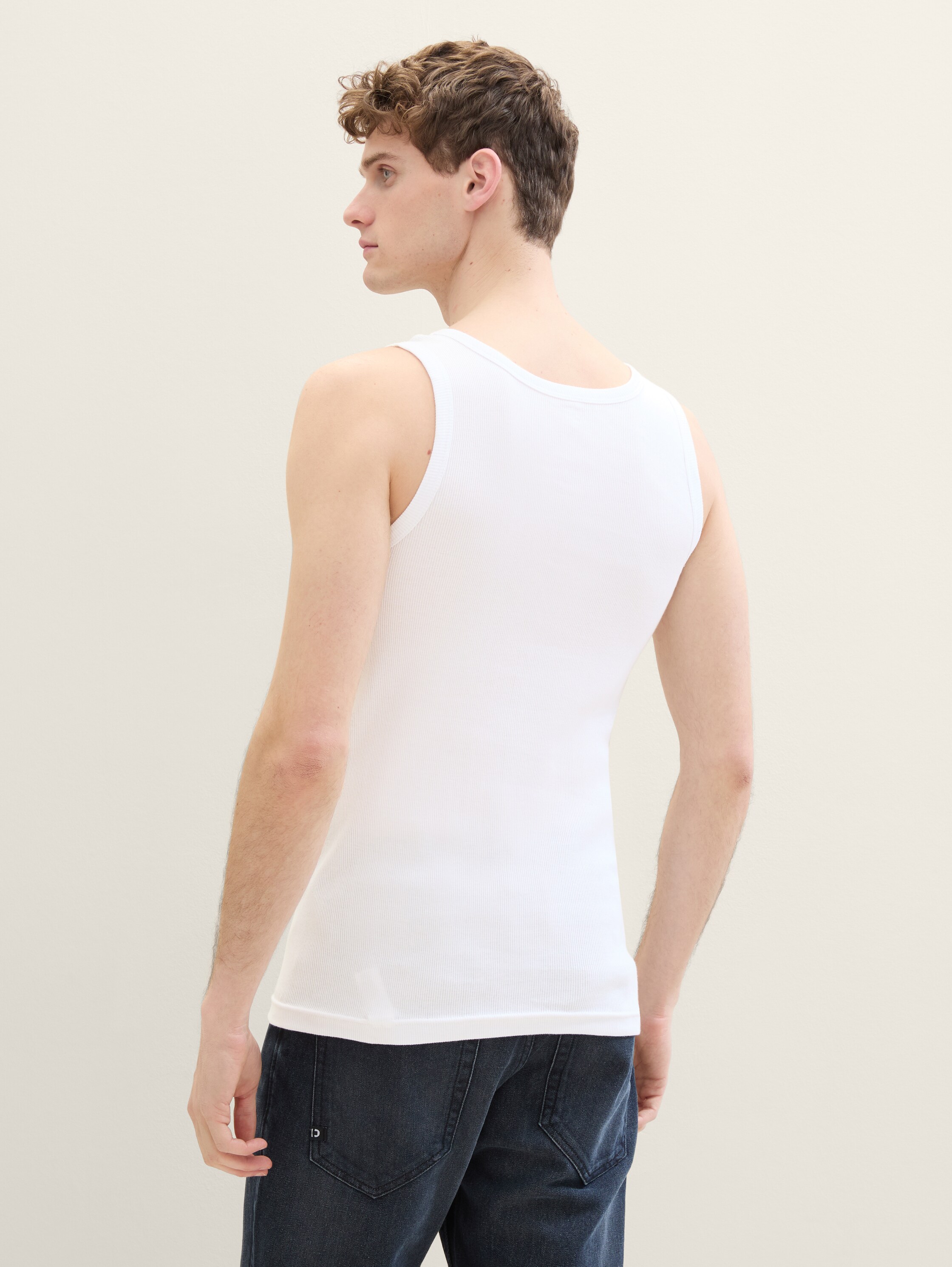 Tanktops mit Rippstruktur aus Baumwolle im 4er-Pack - weissmittelmulticolor - 