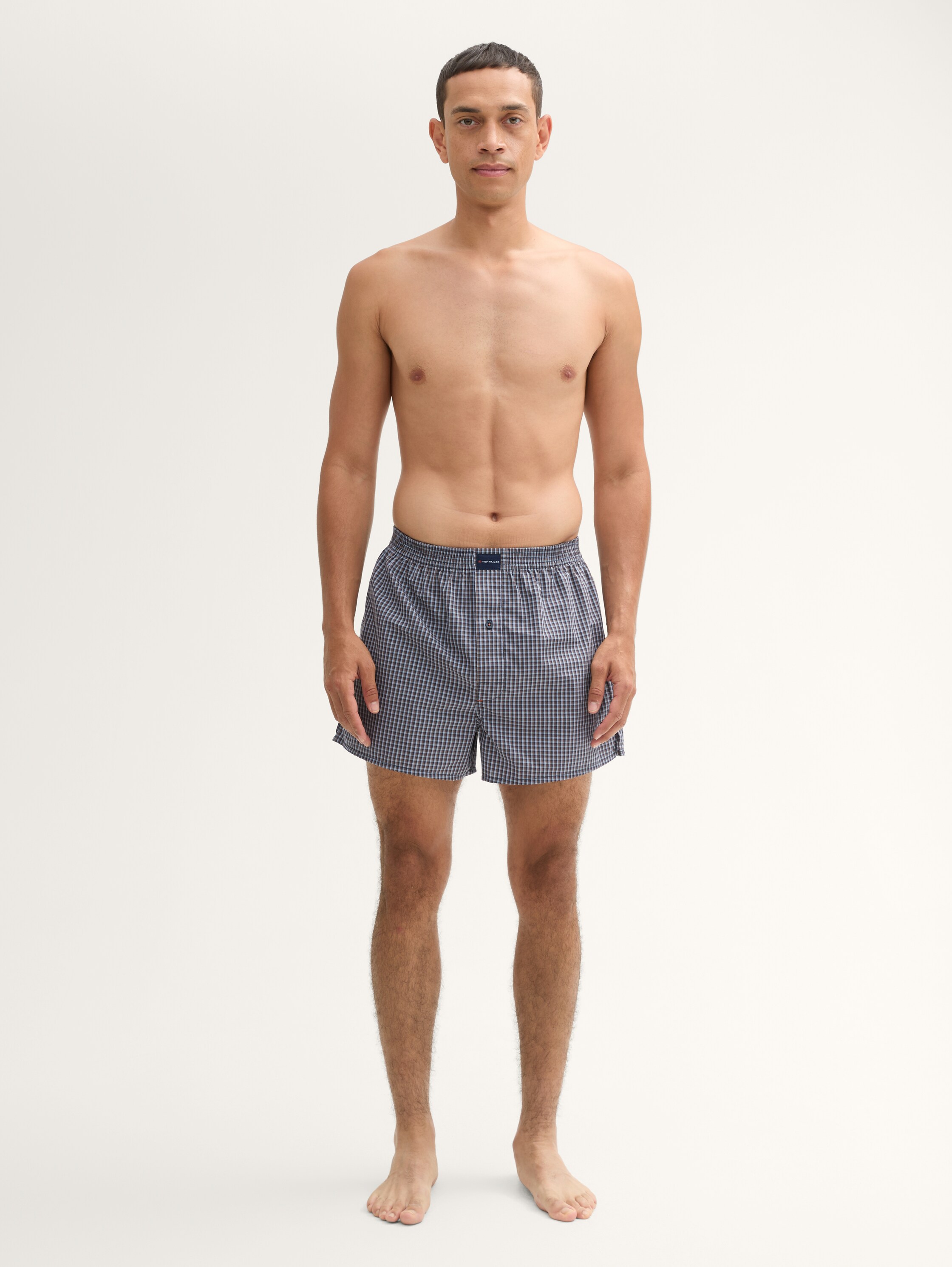 Mittellange Boxershorts aus Baumwolle im 2er-Pack - bluemediumcheck - 