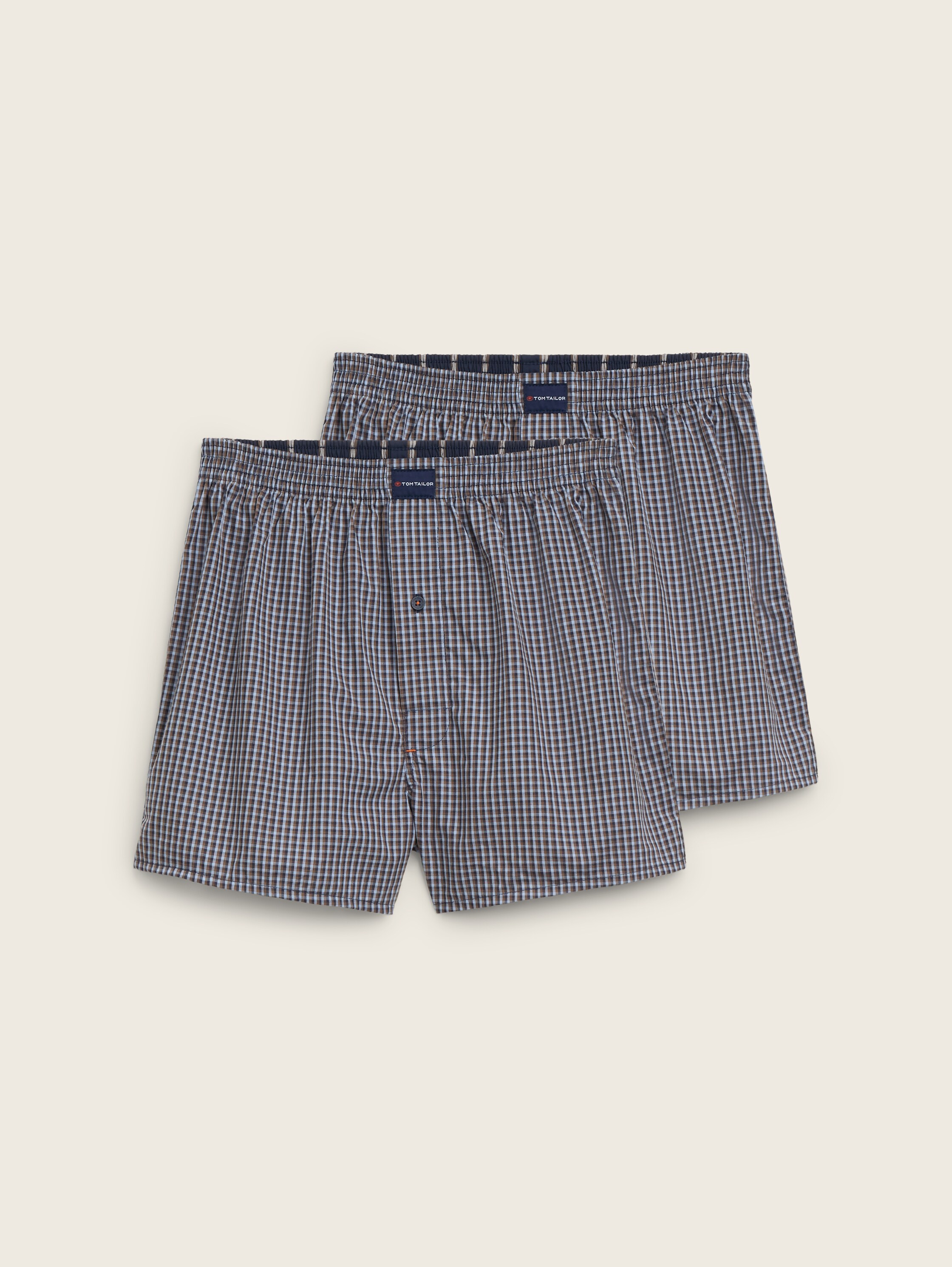 Mittellange Boxershorts aus Baumwolle im 2er-Pack - bluemediumcheck - 