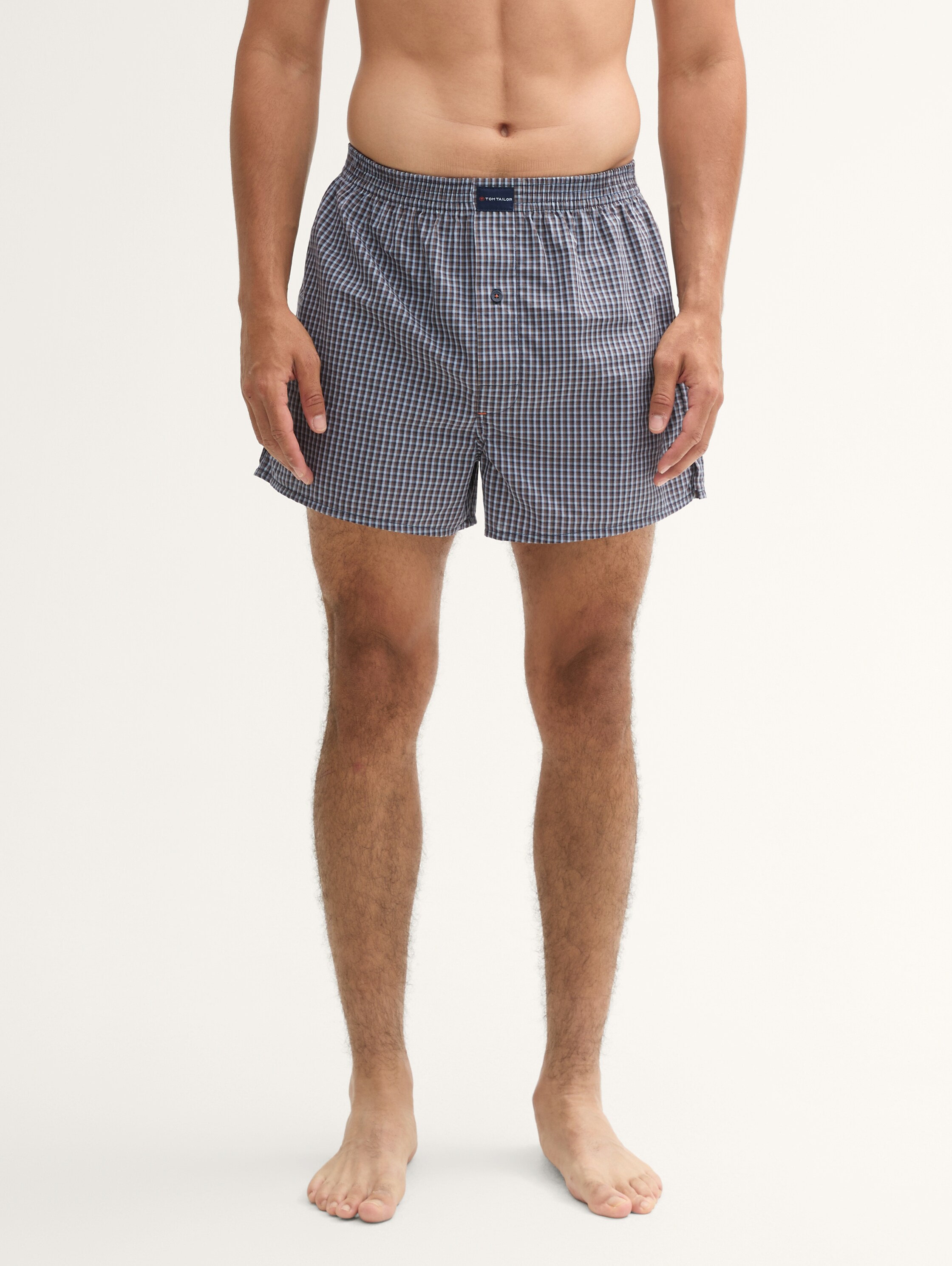 Mittellange Boxershorts aus Baumwolle im 2er-Pack - bluemediumcheck - 