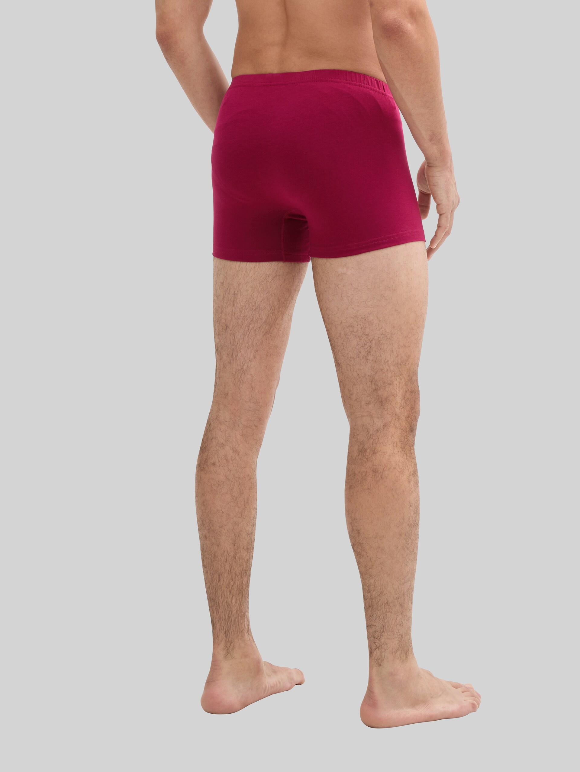 Short boxer shorts in a pack of 2 - red-dark-solid - Neckline model-back view