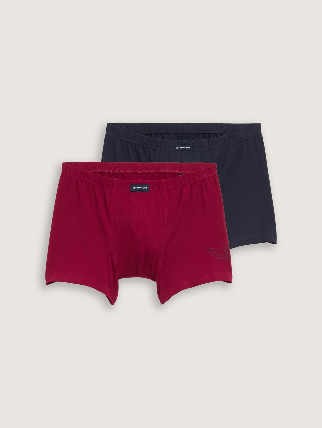 Kurze Boxershorts im 2er-Pack - red-dark-solid - Vorder-Produkt-Ansicht