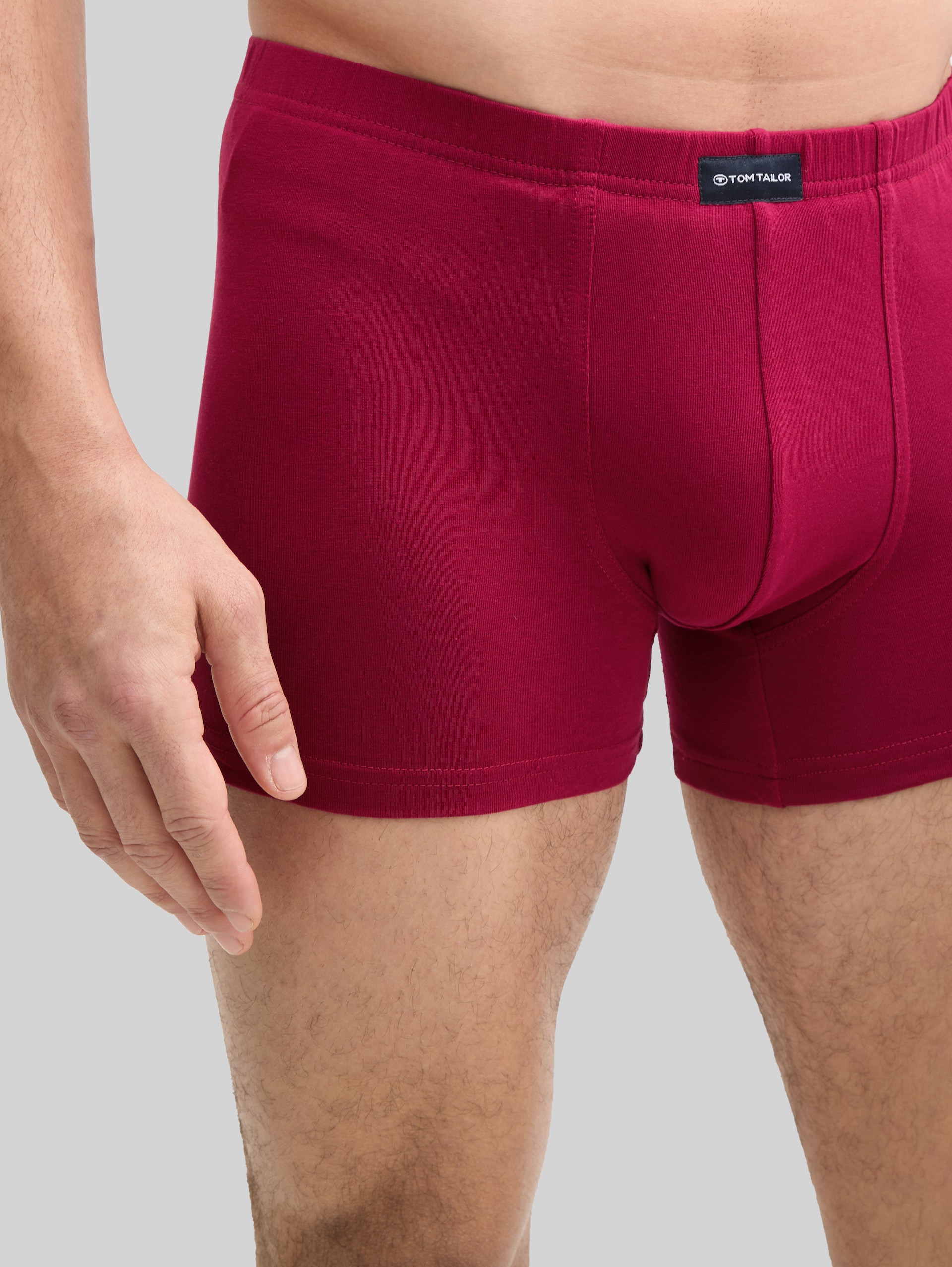 Short boxer shorts in a pack of 2 - red-dark-solid - Detail model view