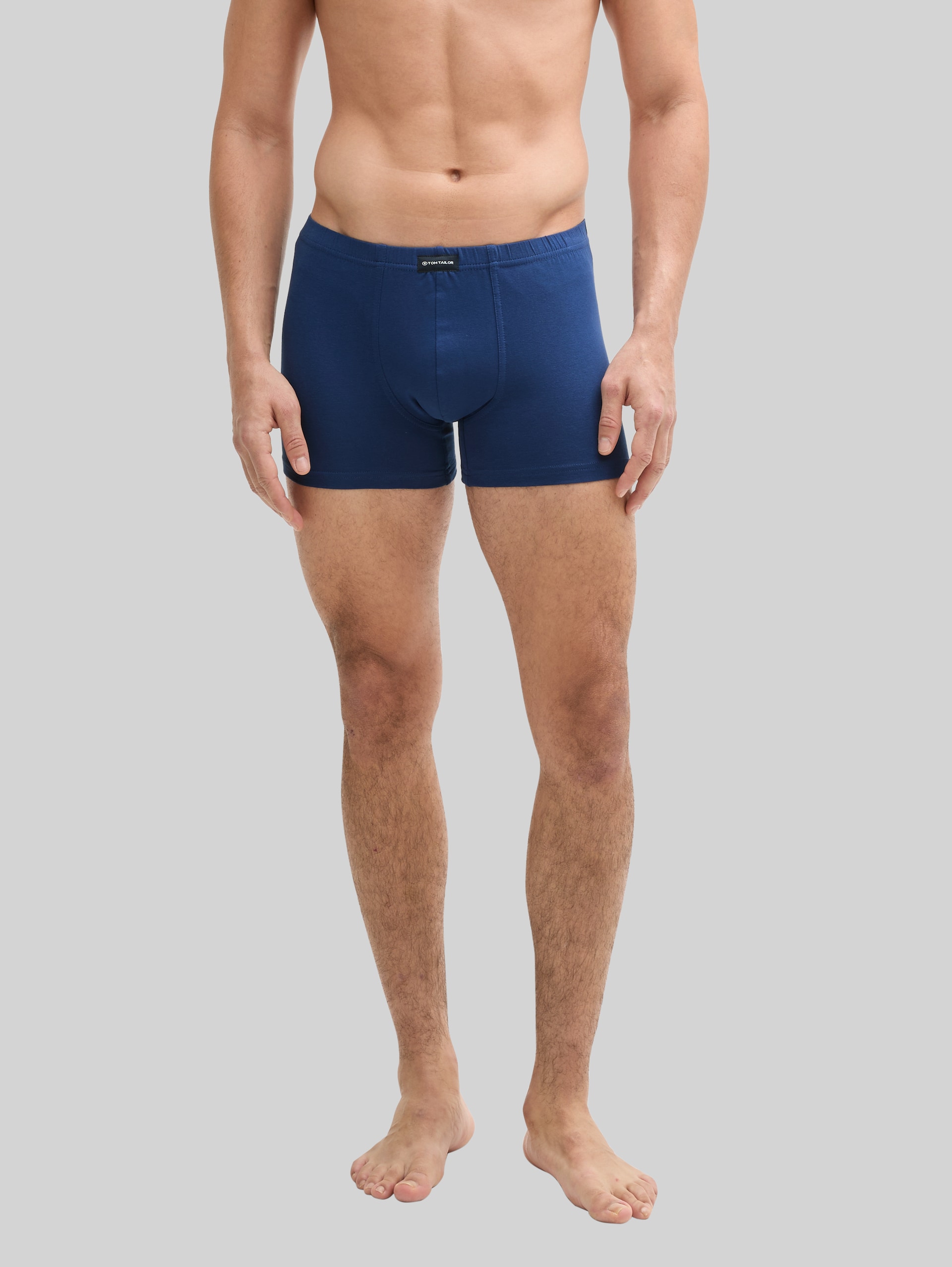 Kurze Boxershorts im 2er-Pack - blue-medium-solid - Ausschnitt Model-Vorderansicht