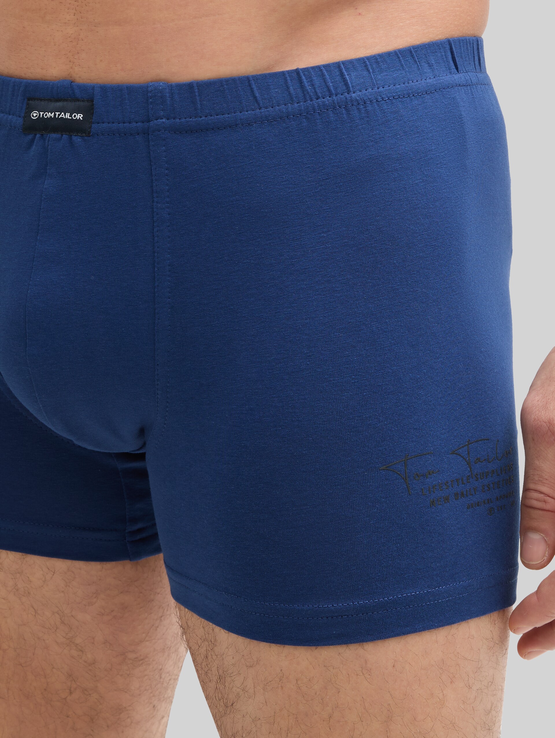 Kurze Boxershorts im 2er-Pack - blue-medium-solid - Detail-Model-Ansicht