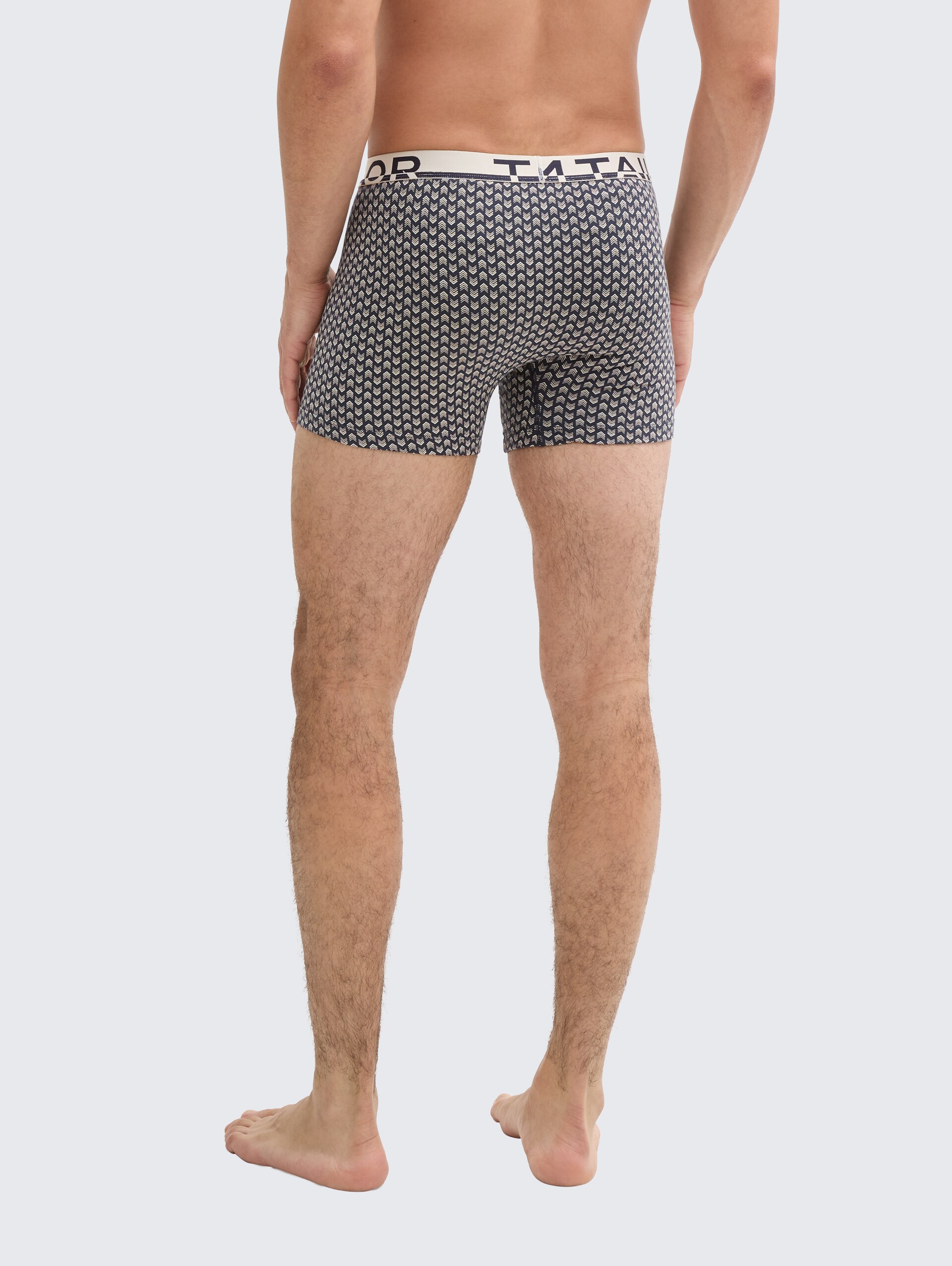 Mittellange Boxershorts im 2er-Pack - blue-dark-allover - Auschnitt Model-Rückansicht