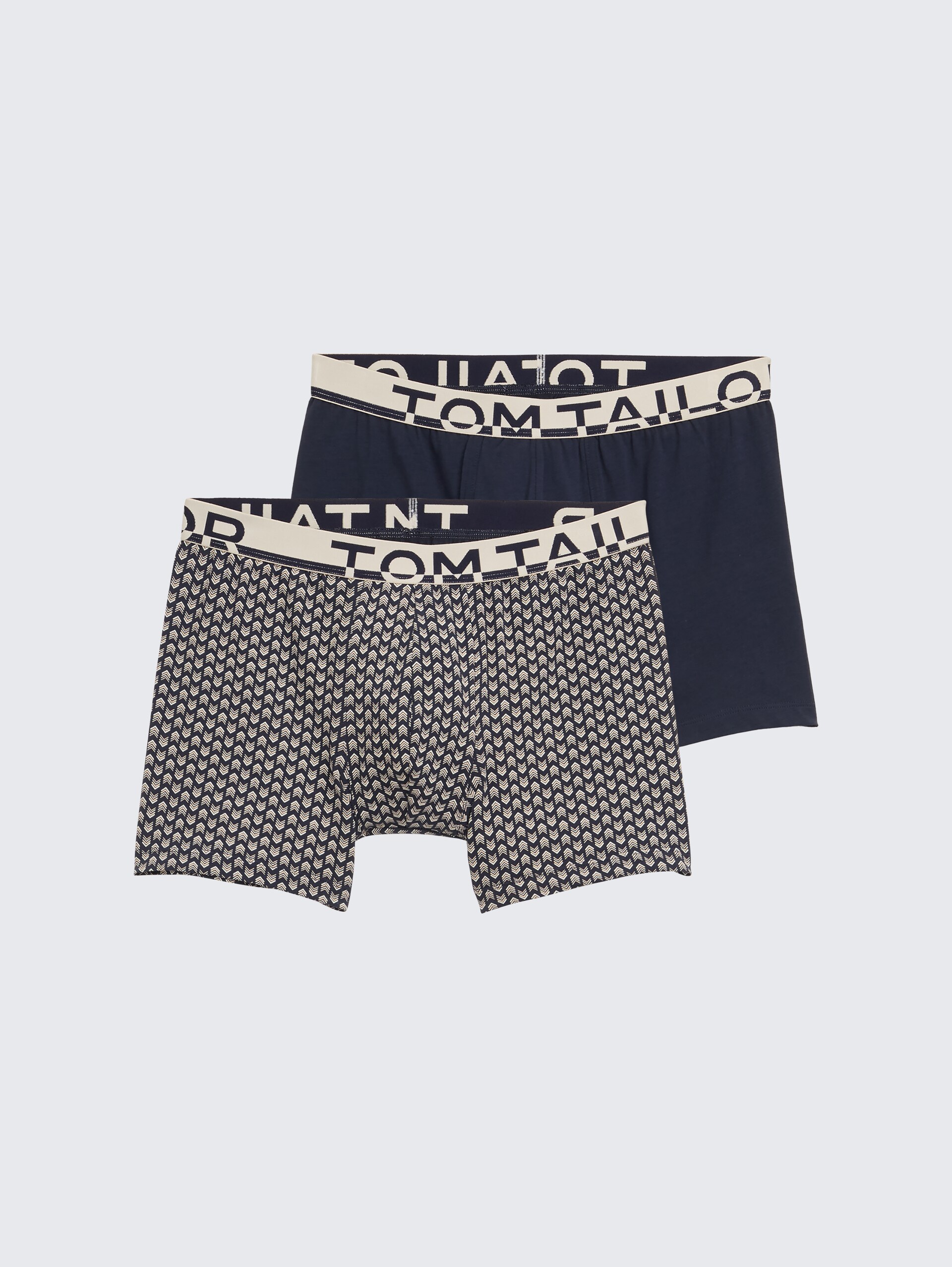 Mittellange Boxershorts im 2er-Pack - blue-dark-allover - Vorder-Produkt-Ansicht