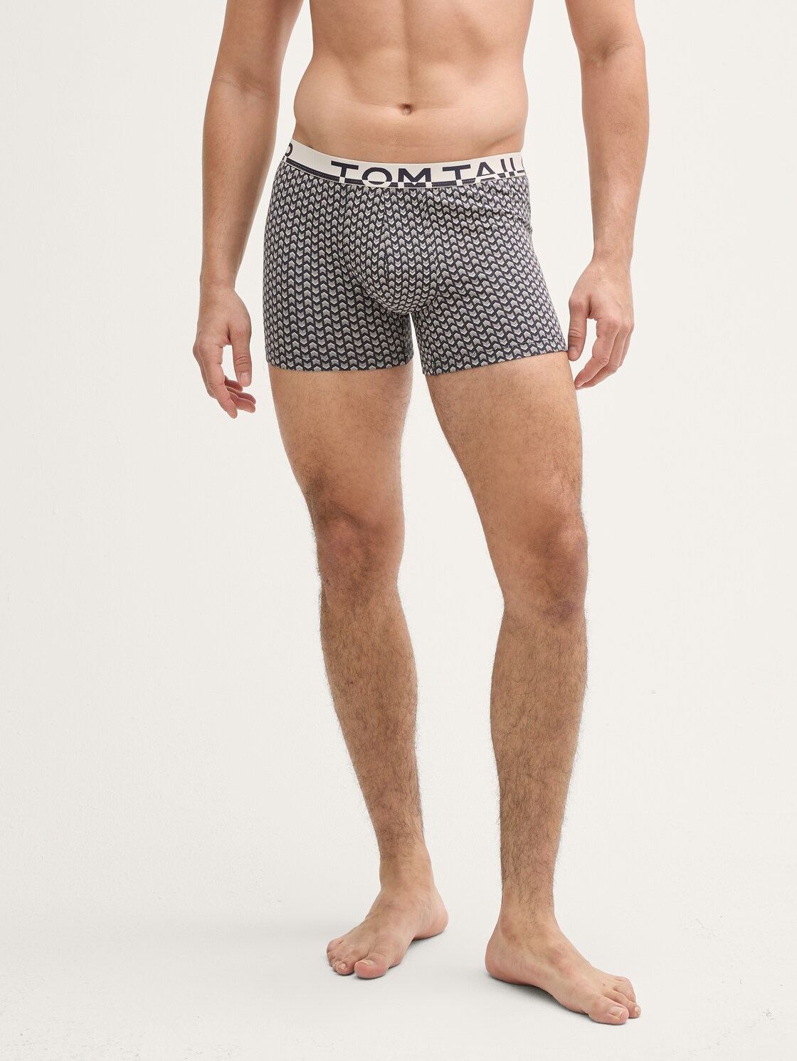 Mittellange Boxershorts im 2er-Pack - blue-dark-allover - Ausschnitt Model-Vorderansicht