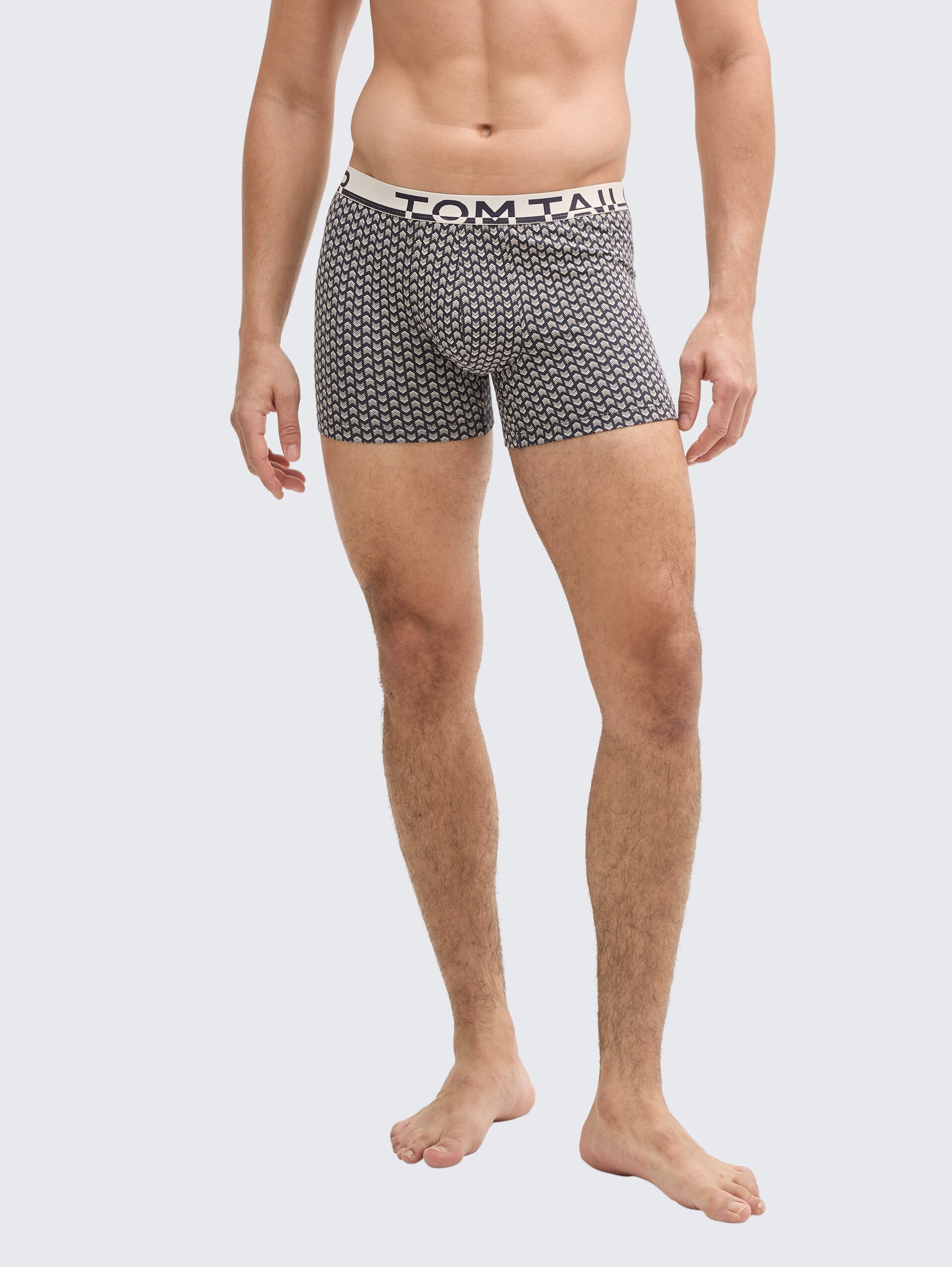 Mittellange Boxershorts im 2er-Pack - blue-dark-allover - Ausschnitt Model-Vorderansicht