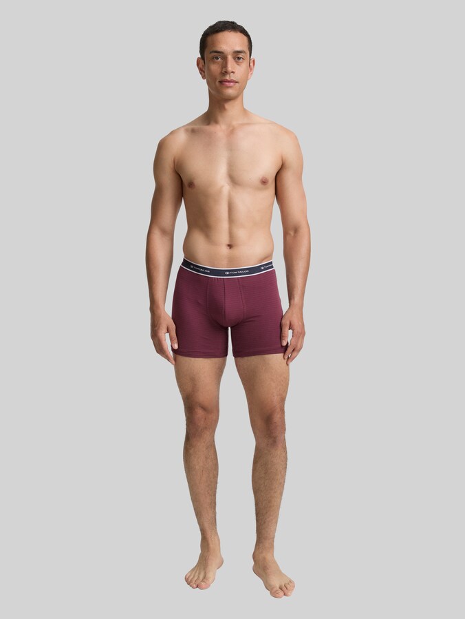 Kurze Boxershorts im 2er-Pack von Men, red stripes