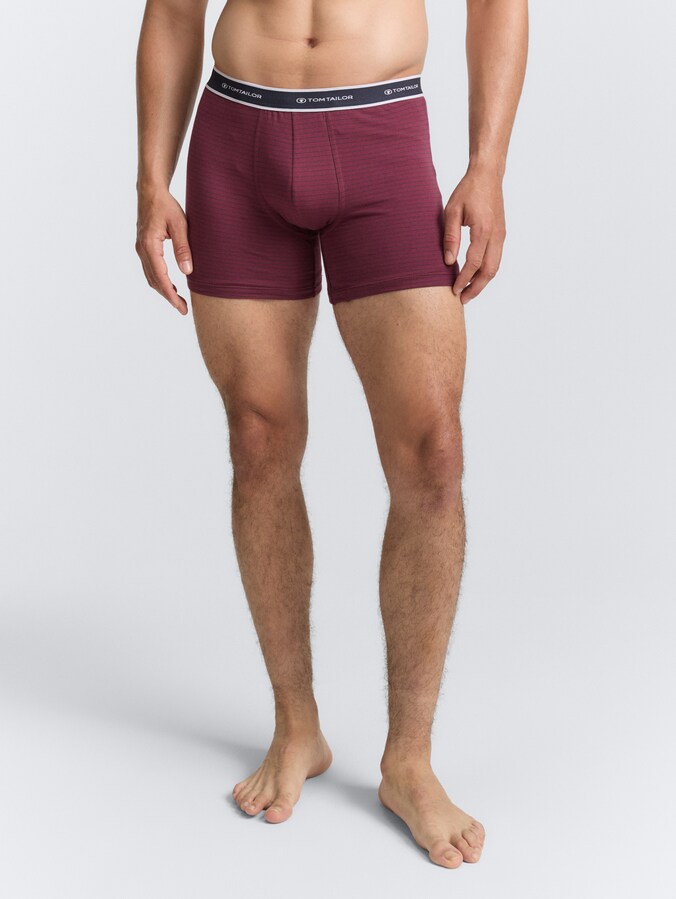 Kurze Boxershorts im 2er-Pack von Men, red stripes