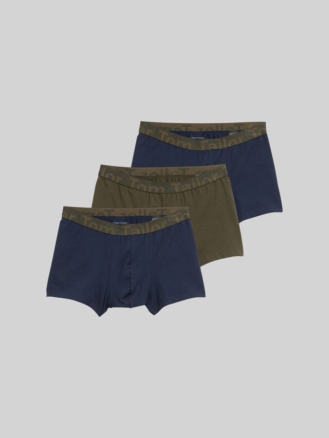 Short boxer shorts in a pack of 3 by Men, green-medium-solid