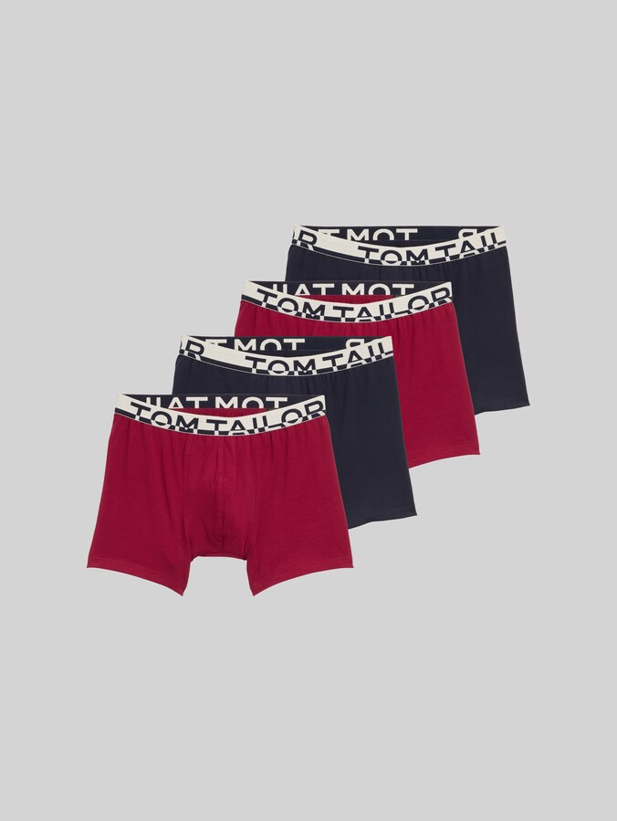Medium-length boxer shorts in a 4-pack by Men, rot-dunkel-multicolor2