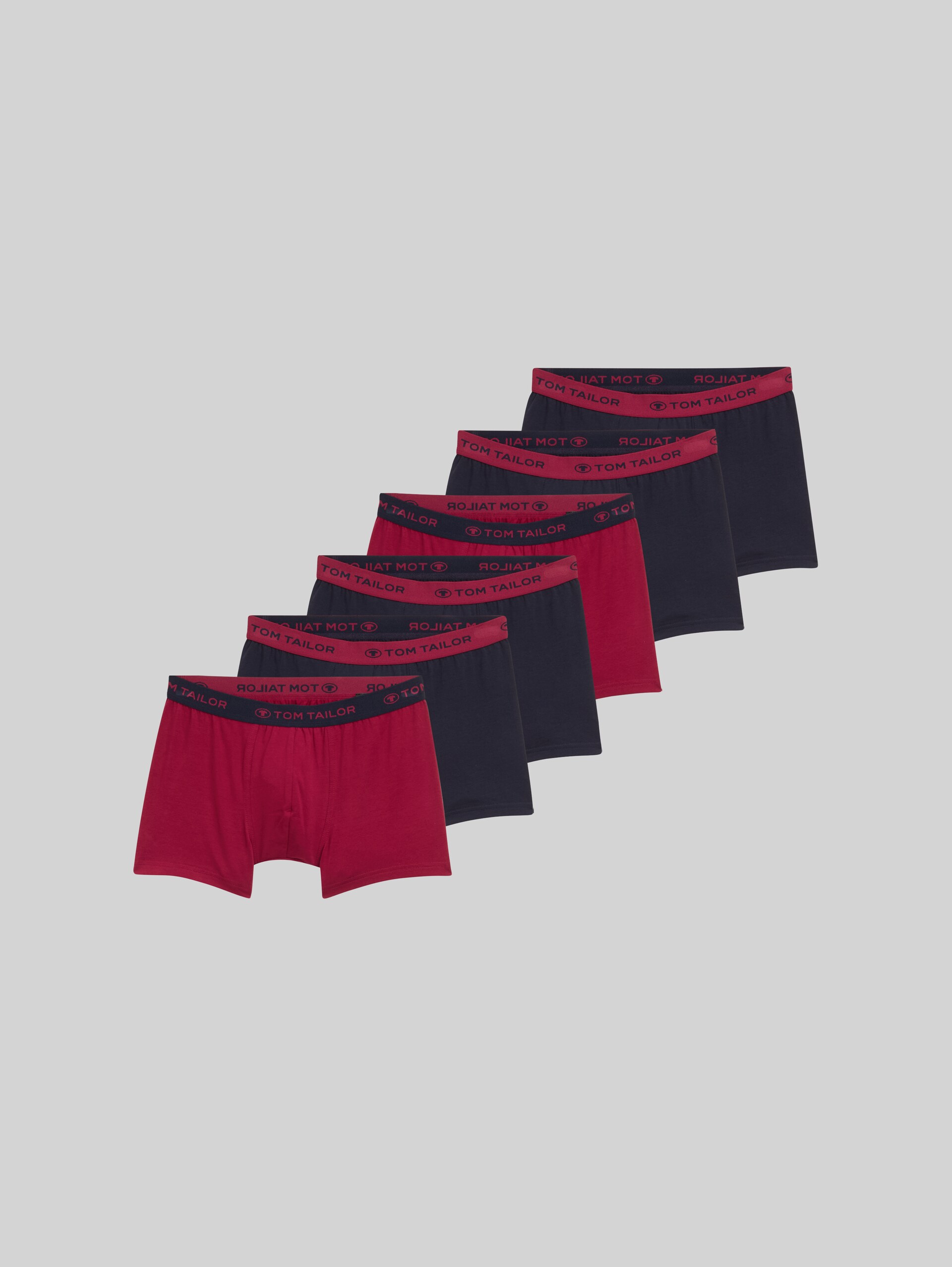 Kurze Boxershorts im 6er-Pack - rot-dunkel-multicolor1 - Vorder-Produkt-Ansicht