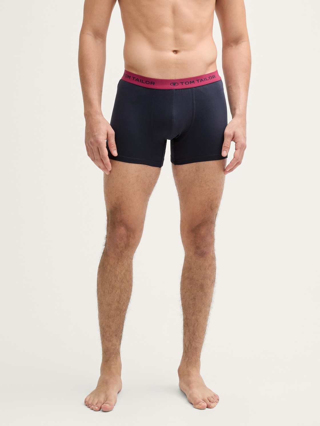 Kurze Boxershorts im 6er-Pack - rot-dunkel-multicolor1 - Ausschnitt Model-Vorderansicht