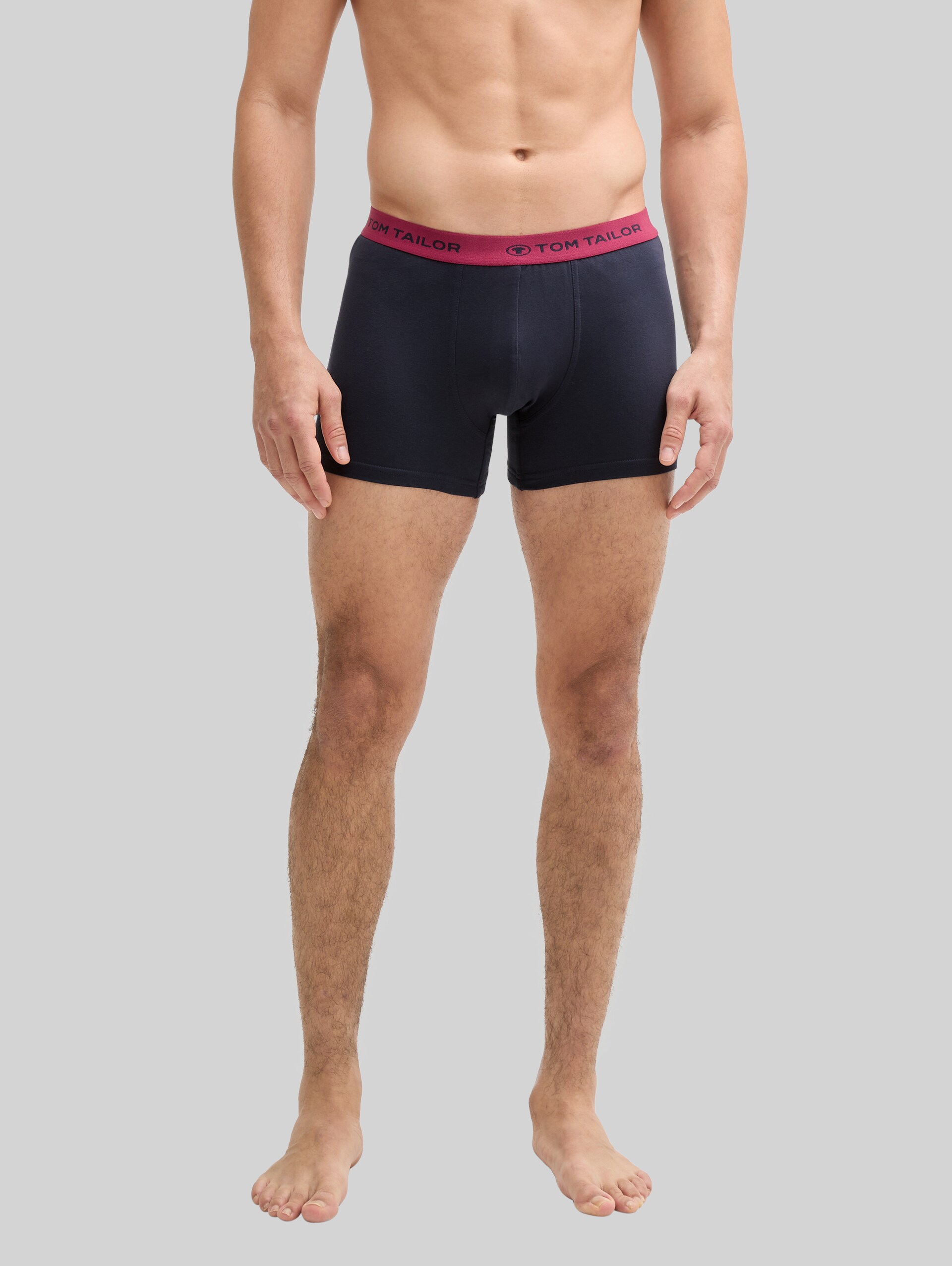 Kurze Boxershorts im 6er-Pack - rot-dunkel-multicolor1 - Ausschnitt Model-Vorderansicht