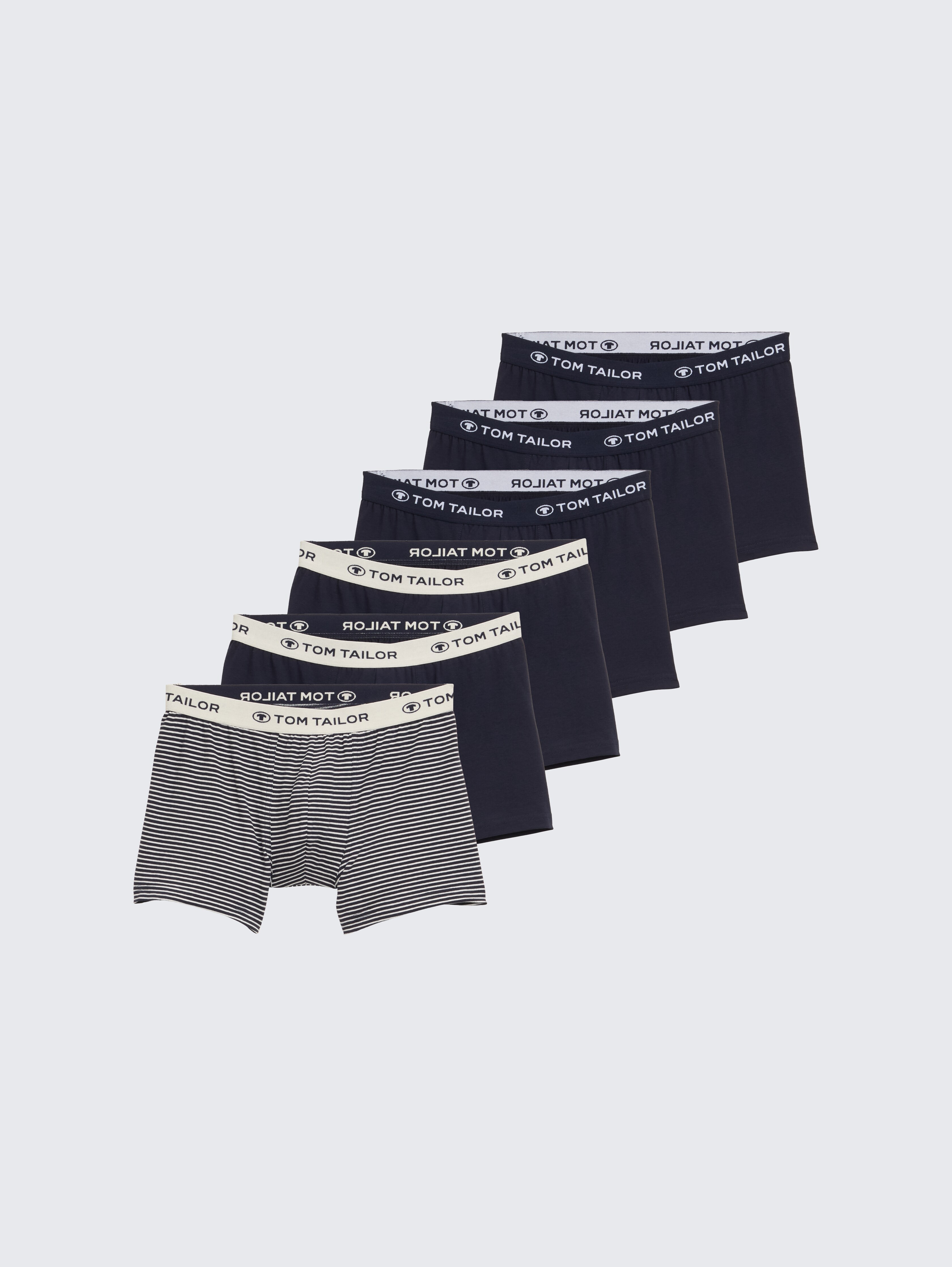 Kurze Boxershorts im 6er-Pack von Men, blue-dark-horizontal stripe