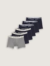 Boxer court en pack de 6 - blue-dark-horizontal stripe - Vue de face du produit