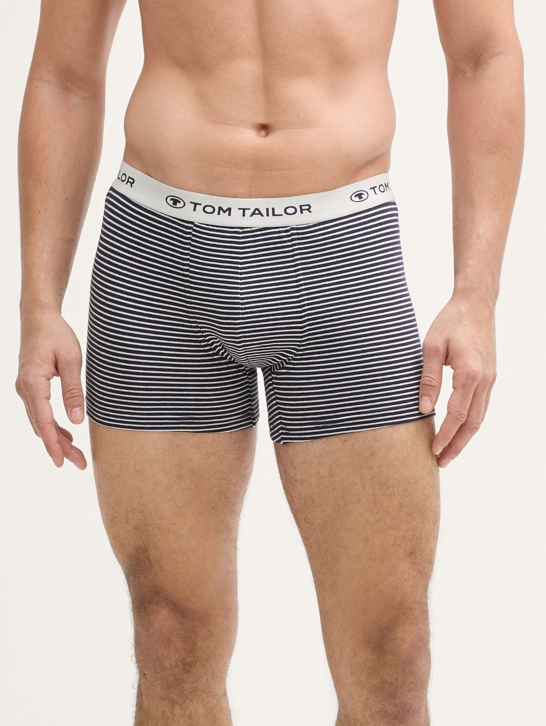 Kurze Boxershorts im 6er-Pack - blue-dark-horizontal stripe - Detail-Model-Ansicht