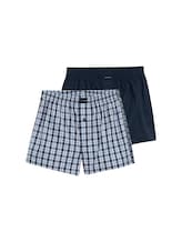Ausgewählt, Mittellange Boxershorts mit Karomuster im 2er-Pack von Tom Tailor, blau