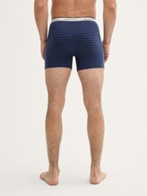 Mittellange Boxershorts im 4er-Pack - blue stripe - Auschnitt Model-Rückansicht