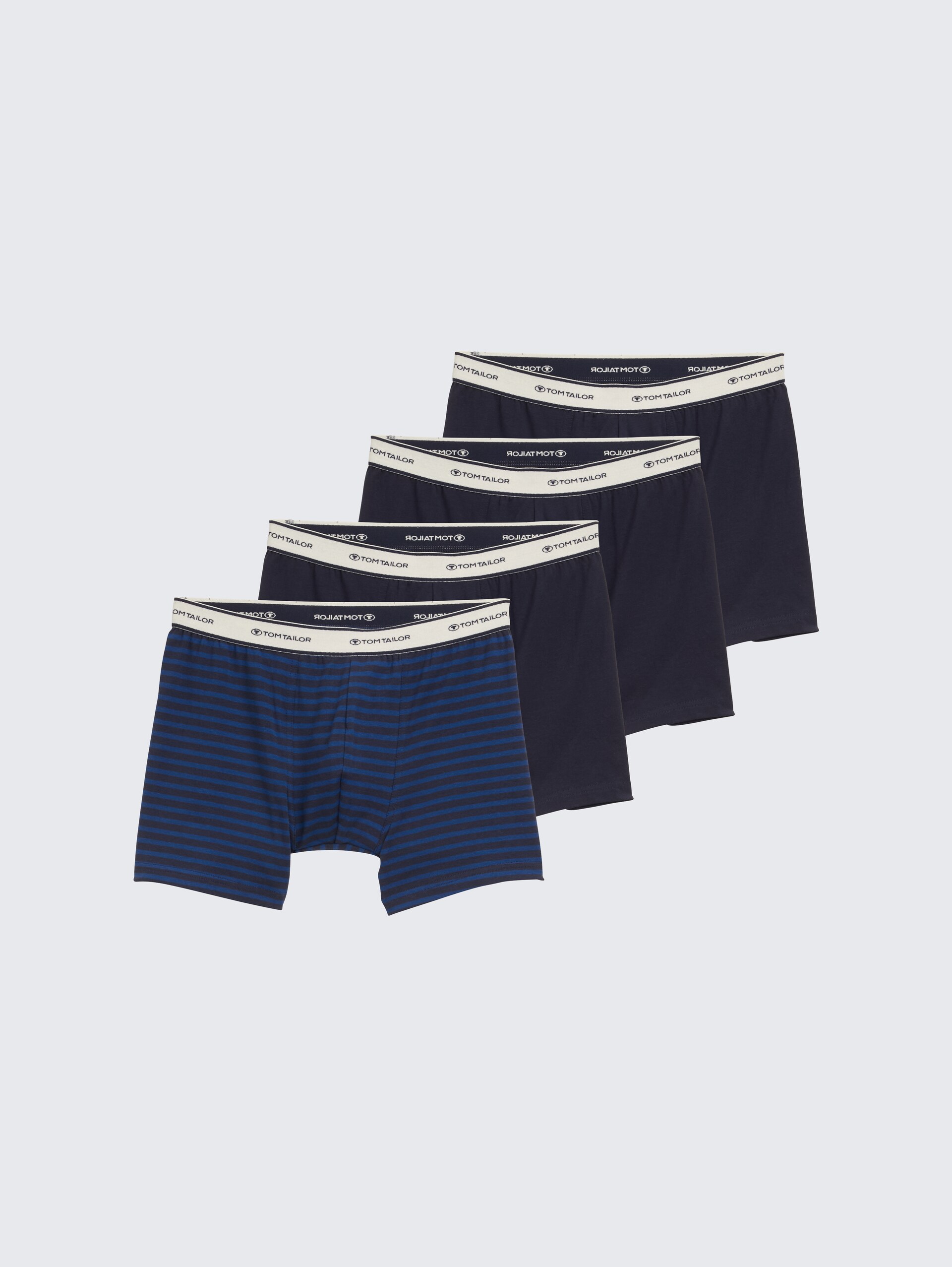 Mittellange Boxershorts im 4er-Pack - blue stripe - Vorder-Produkt-Ansicht