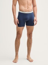 Mittellange Boxershorts im 4er-Pack - blue stripe - Ausschnitt Model-Vorderansicht