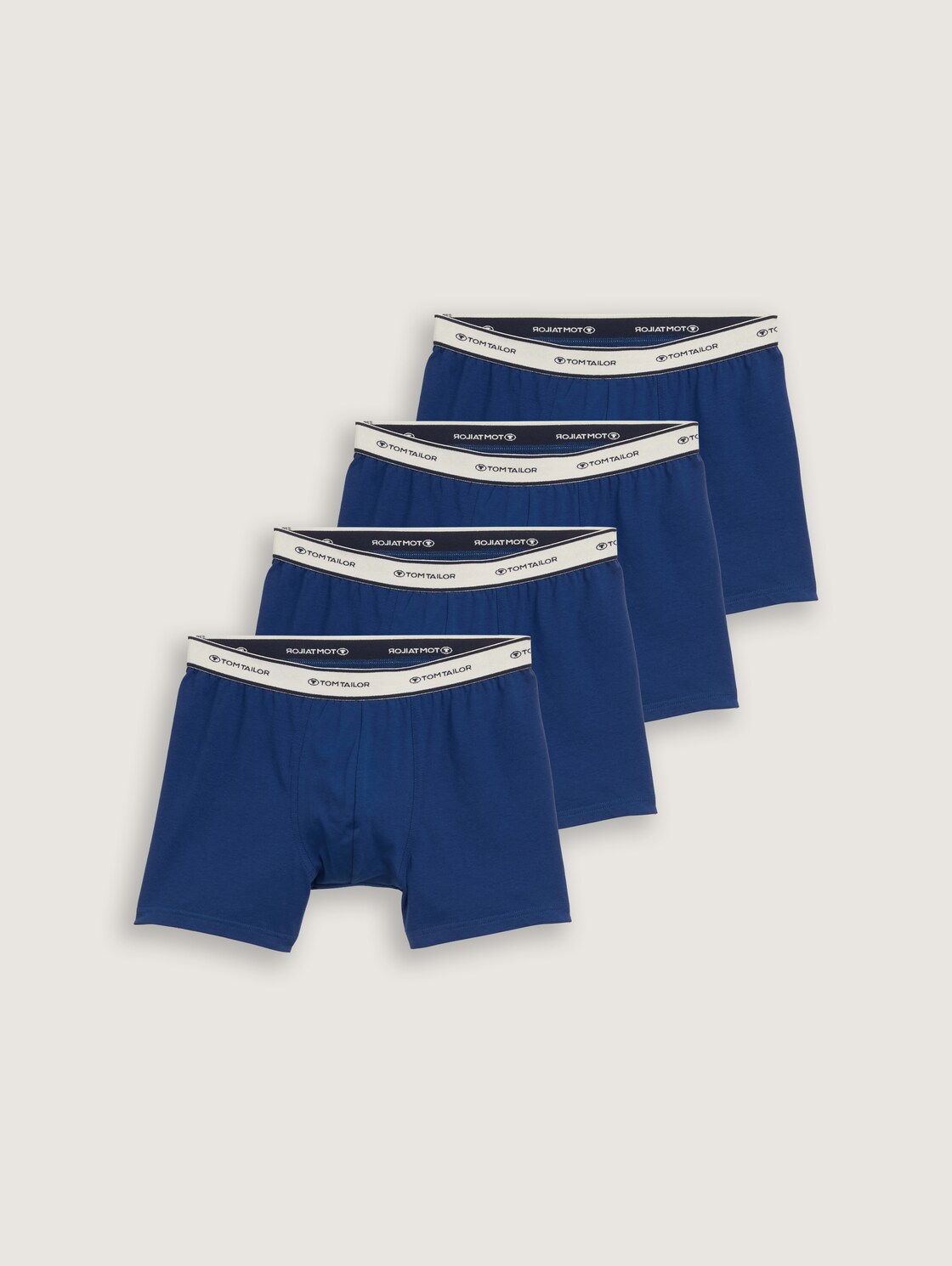 Mittellange Boxershorts im 4er-Pack - blue-medium-solid - Vorder-Produkt-Ansicht