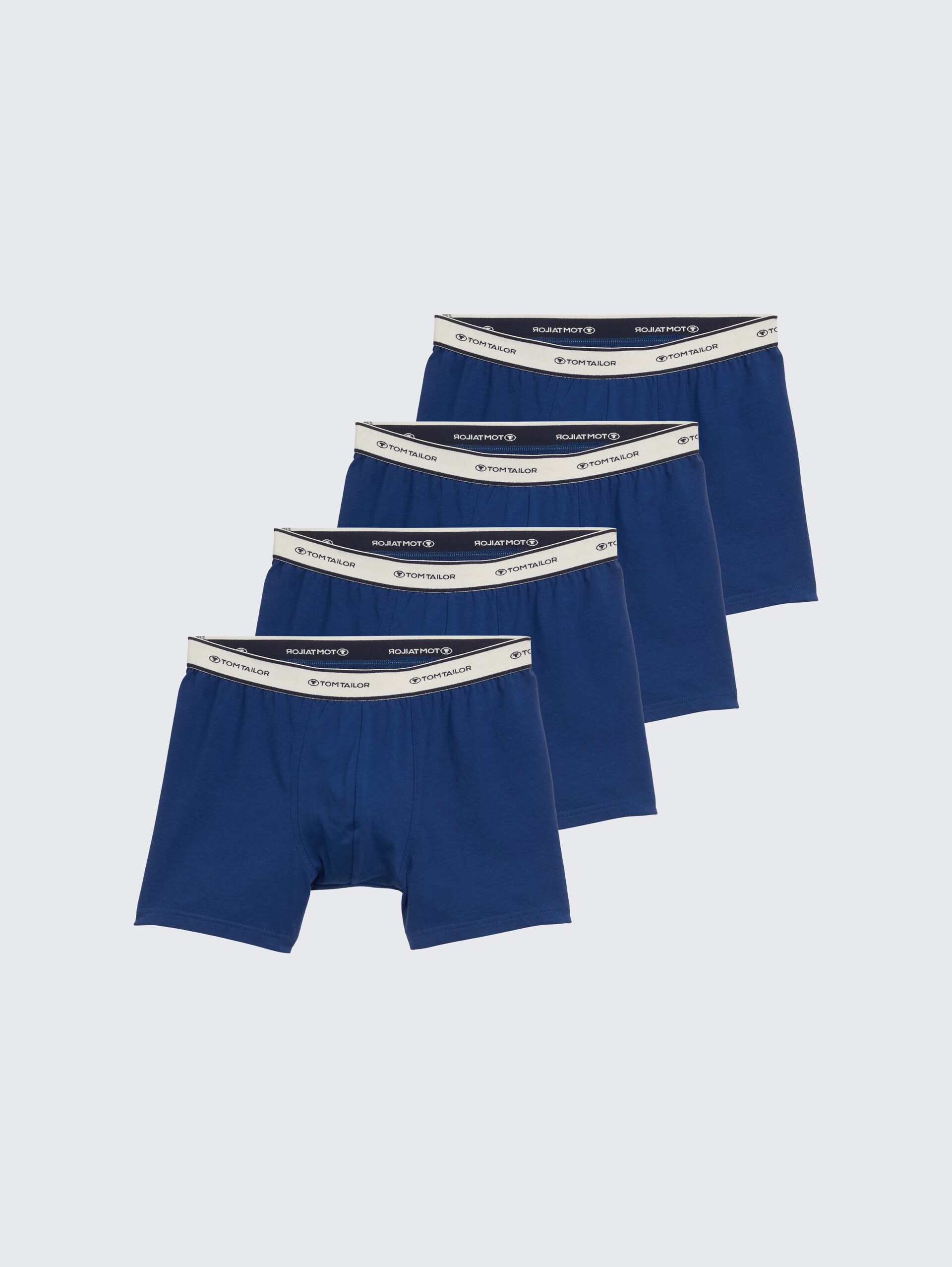 Mittellange Boxershorts im 4er-Pack - blue-medium-solid - Vorder-Produkt-Ansicht