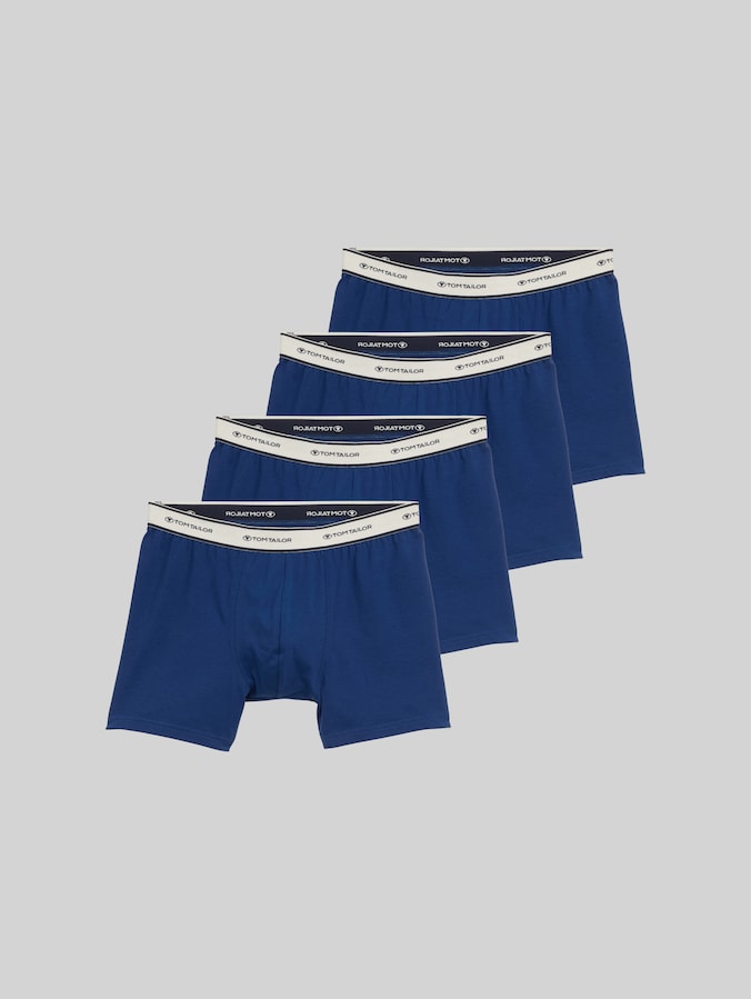 Medium-length boxer shorts in a 4-pack by Men, blue-medium-solid