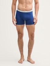 Boxer mi-long en pack de 4 - blue-medium-solid - Découpe Vue de face du modèle