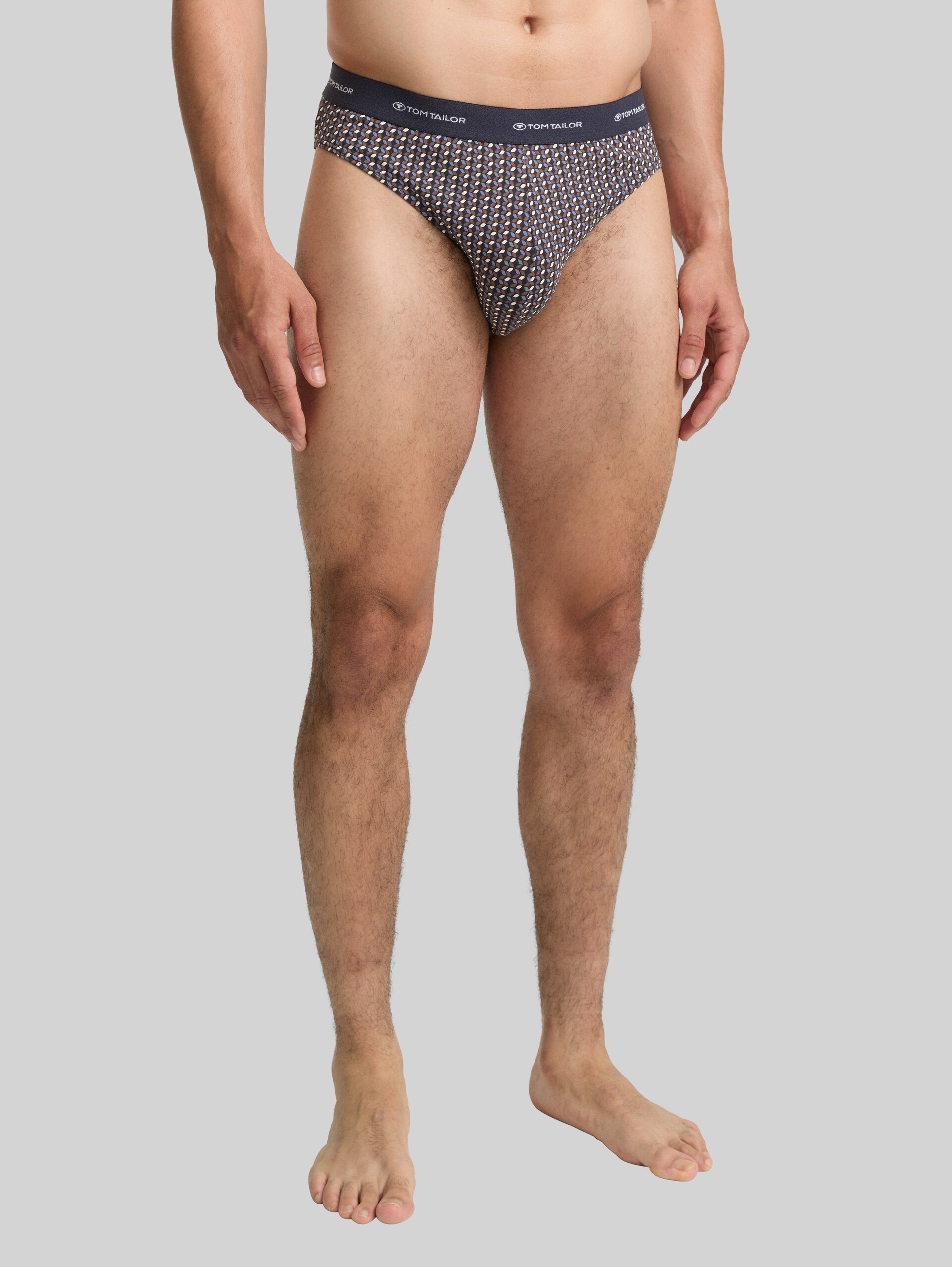Briefs in pack of 2 - blue-medium-allover - Neckline model front view
