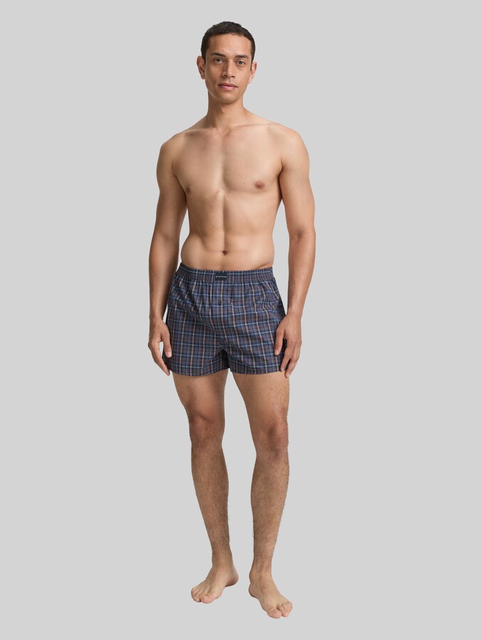 Kurze Boxershorts im 2er-Pack von Men, braun-mittel-Karo
