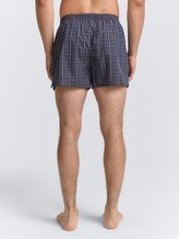Kurze Boxershorts im 2er-Pack - braun-mittel-Karo - Auschnitt Model-Rückansicht